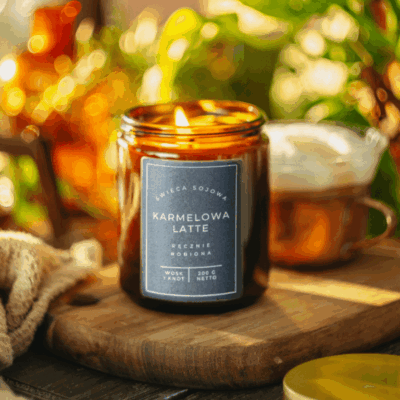 Karmelowa Latte świeca sojowa