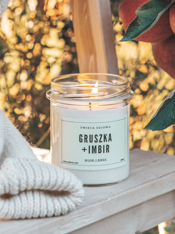 Gruszka Imbir świeca sojowa - obrazek 5