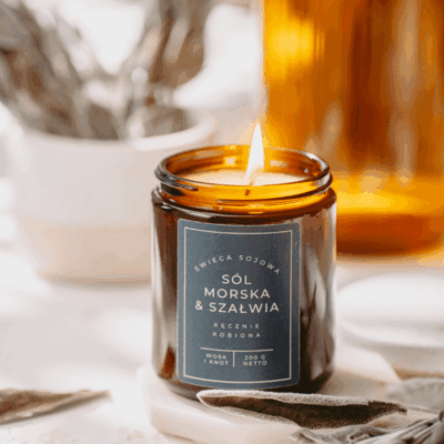 Sól Morska & Szałwia świeca sojowa