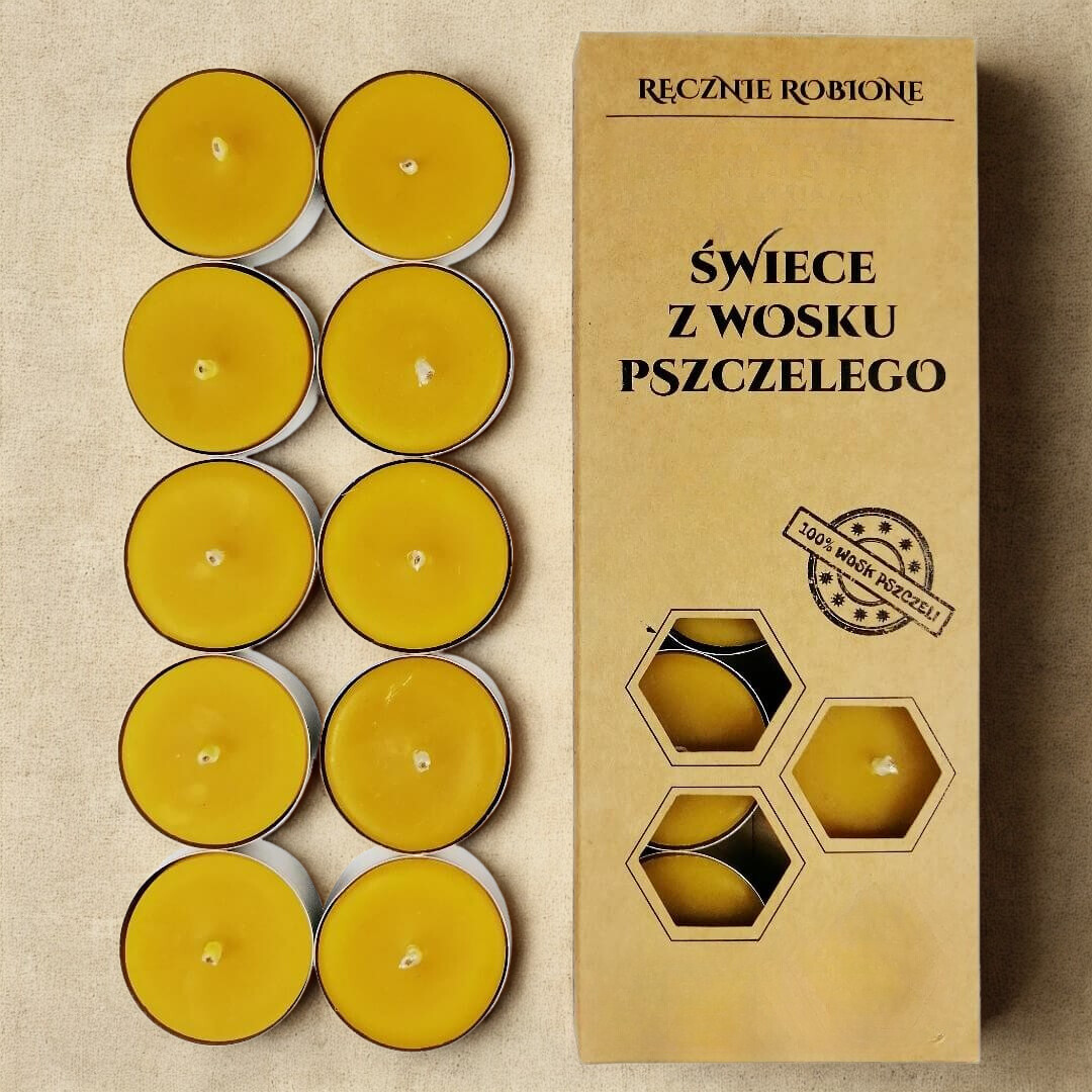 Podgrzewacze Tealight - wosk pszczeli (10szt)