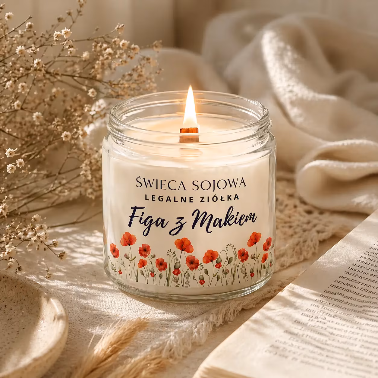 Figa z Makiem świeca sojowa